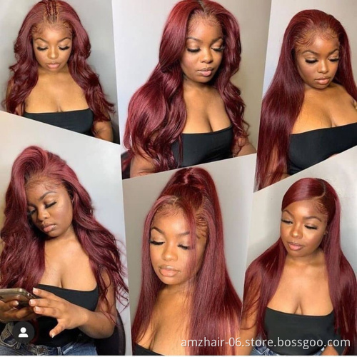 27 99J 30 Raw Brazilian 100% Virgin Human Hair Hd Full Lace Frontal Wig Cheap Colored Lace Front Wig Human Hair For Black Women
